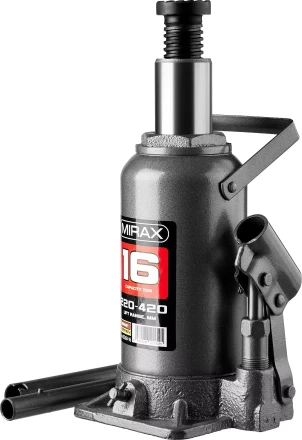 Домкрат гидравлический бутылочный, 16т, 220-420 мм, MIRAX 43260-16 43260-16 купить в Нижневартовске