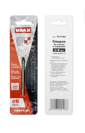 Сверло по по стеклу и керамике 6 мм VMX 511163 купить в Нижневартовске