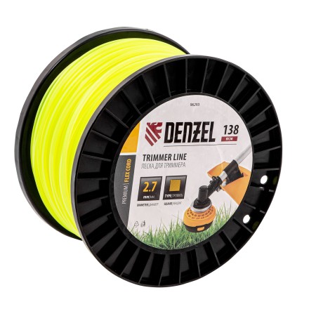 Леска для триммера квадрат Denzel, 2,7м х 138м, на DIN катушке FLEX CORD, 96293 купить в Нижневартовске