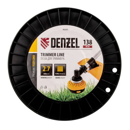 Леска для триммера квадрат Denzel, 2,7м х 138м, на DIN катушке FLEX CORD, 96293 купить в Нижневартовске