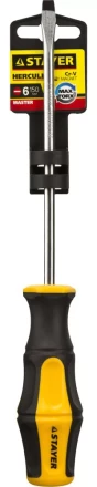 Отвертка STAYER "MASTER" "HERCULES", Сr-V, противоскользящая рукоятка, SL6,0x150мм 25051-06-15_z02 купить в Нижневартовске