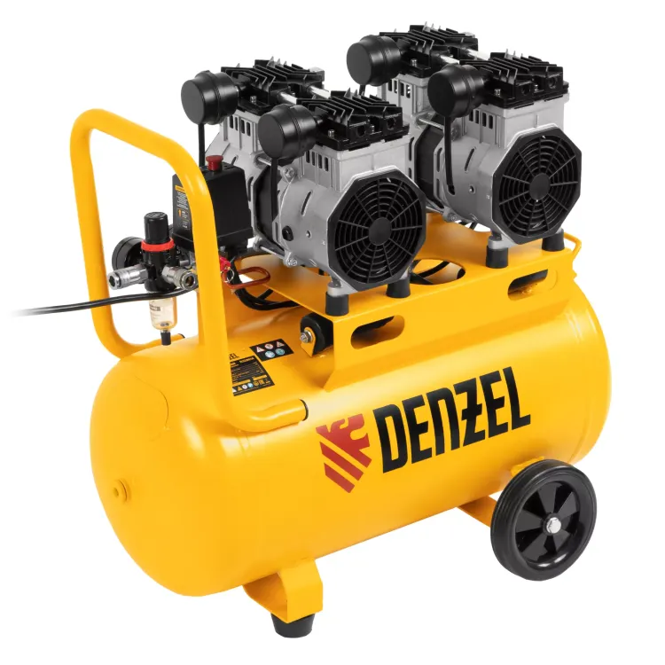 Компрессор безмасляный, малошумный Denzel DLS 2200/50, 2200 Вт, 2x1100, 50 л, 380 л/мин купить в Нижневартовске