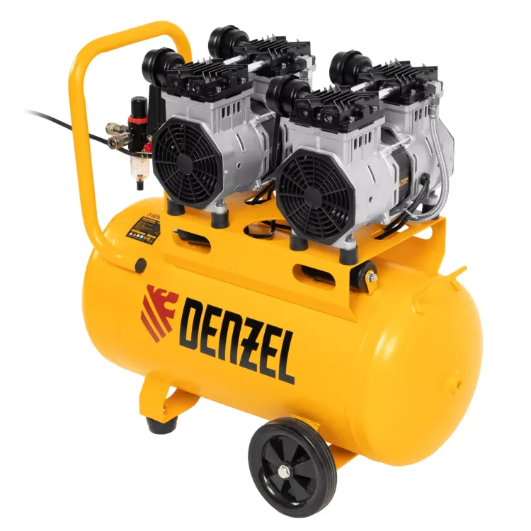 Компрессор безмасляный, малошумный Denzel DLS 2200/50, 2200 Вт, 2x1100, 50 л, 380 л/мин купить в Нижневартовске