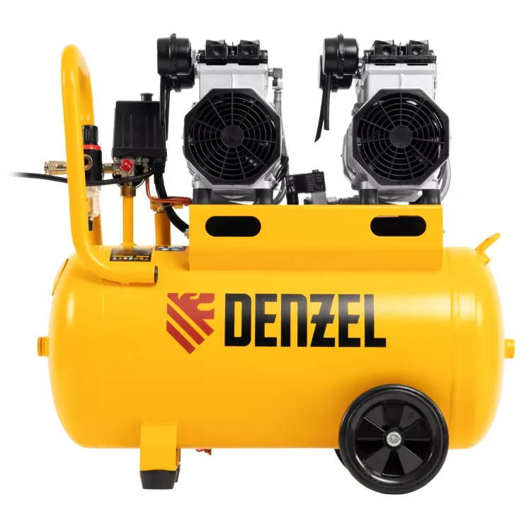 Компрессор безмасляный, малошумный Denzel DLS 2200/50, 2200 Вт, 2x1100, 50 л, 380 л/мин купить в Нижневартовске