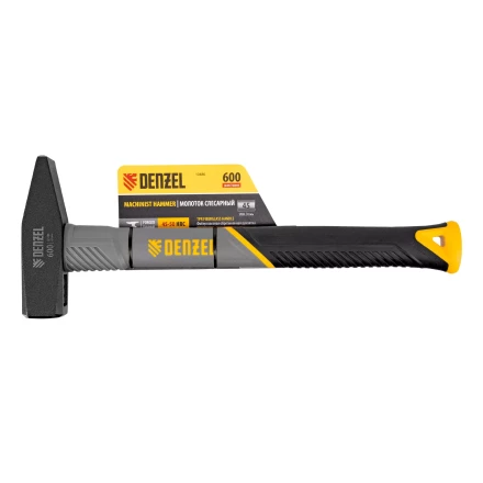 Молоток слесарный, 600 г Denzel, кованый, фибергласовая рукоятка c TPR покрытием, 10486 купить в Нижневартовске