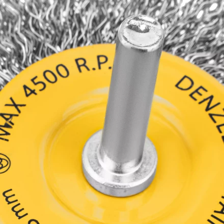 Щетка для дрели, 75 мм, Плоская, со шпилькой, нержавеющая витая проволока Denzel 744603 купить в Нижневартовске