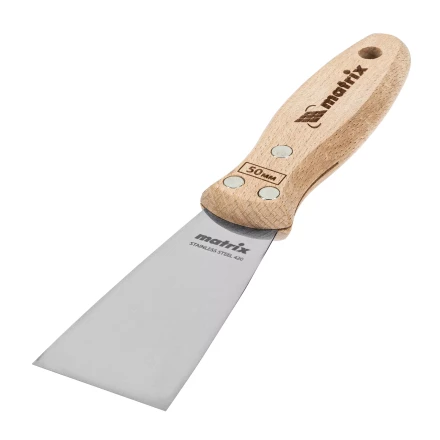 Шпательная лопатка из нержавеющей стали, 50 мм, буковая рукоятка, EFP Matrix 85611 купить в Нижневартовске