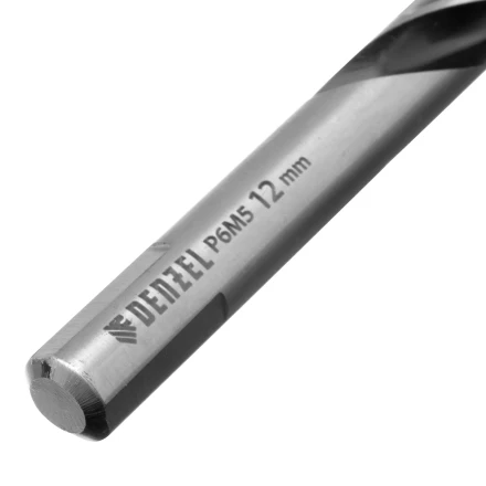 Сверло спиральное по металлу Denzel 12 x 151мм, Р6М5, Golden Tip, многогранная заточка, 718287 купить в Нижневартовске