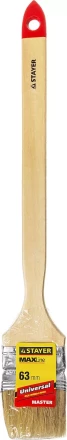 Кисть STAYER "MASTER" "Универсал" радиаторная для всех видов ЛКМ, светлая натурал щетина, деревянная ручка, 2,5"/63мм 0112-63_z01 купить в Нижневартовске