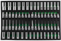 Набор головок торцевых глубоких 3/8" 1/2"DR насадки с вставками 1/2"DR 66предметов EVAложемент Jonnesway S04HD4366SV 49276