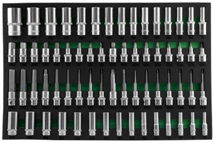 Набор головок торцевых глубоких 3/8&quot; 1/2&quot;DR  насадки с вставками 1/2&quot;DR 66предметов  EVAложемент Jonnesway  S04HD4366SV 49276 купить в Нижневартовске