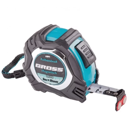 Рулетка Magnetisch 5 м х 19 мм обрезиненный корпус автоматическая фиксация Нейлоновое покрытиеытие зацеп с магнитом Gross 32571 купить в Нижневартовске