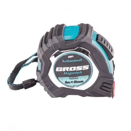 Рулетка Magnetisch 5 м х 19 мм обрезиненный корпус автоматическая фиксация Нейлоновое покрытиеытие зацеп с магнитом Gross 32571 купить в Нижневартовске