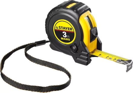 Рулетка STAYER "PROFI" "MARS", обрезиненный корпус, утолщенное полотно, 3мх16мм 34131-03_z01 купить в Нижневартовске