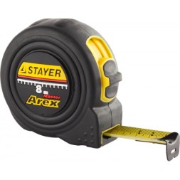 Рулетка STAYER &quot;PROFI&quot; &quot;AREX&quot;, двухкомпонентный противоударный корпус, упрочненное полотно, 8м/25мм 3410-08_z01