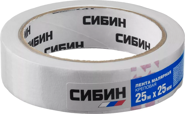 CИБИН. Малярная лента, креповая, 25мм х 25м 12111-25_z01 купить в Нижневартовске