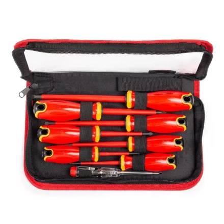 Набор диэлектрических отверток КВТ VDE НИО-2208-S сталь S2, профиль SL, PH, 8 шт. (88926) купить в Нижневартовске