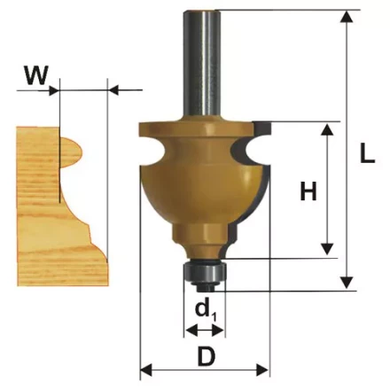 Фреза кромочная фигурная Ф445Х286 мм хвостовик 12 мм 46411 купить в Нижневартовске