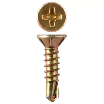 Саморезы ЗУБР &quot;МАСТЕР&quot; со сверлом для оконного профиля, жёлтопассивированные, 3.9x16мм, 1000шт 4-300231-39-016 купить в Нижневартовске