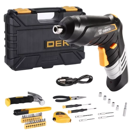 Отвертка аккумуляторная DEKO DKS4FU-Li в кейсе+ набор инструментов 36 предметов, 063-4152 купить в Нижневартовске