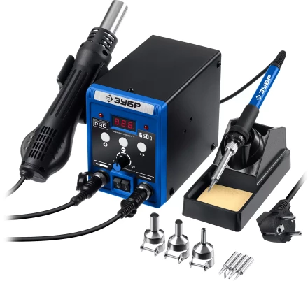 ЗУБР ПСР-650, 100 - 500°С, 650 Вт, 2 в 1, ремонтная паяльная станция, Профессионал (55427) купить в Нижневартовске