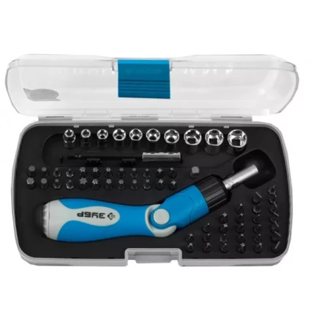 Набор ЗУБР Отвертка "ЭКСПЕРТ" реверсивно-рычажная с насадками,удл. с магнит.фикс.,Hex1/4"-SQ1/4",в пласт. боксе,64пред. 25287-H64 купить в Нижневартовске