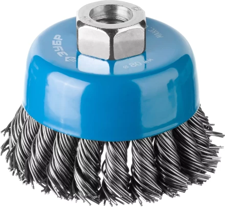 ЗУБР "ПРОФЕССИОНАЛ". Щетка чашечная для УШМ, плетеные пучки стальной проволоки 0,8мм, 80ммхМ14 35277-080_z02 купить в Нижневартовске