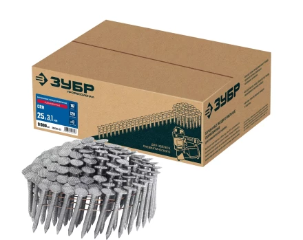 ЗУБР CRN 25 х 3.1 мм, барабанные гвозди кровельные оцинкованные, 9000 шт (305385-25) купить в Нижневартовске