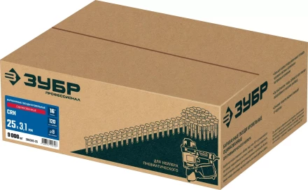 ЗУБР CRN 25 х 3.1 мм, барабанные гвозди кровельные оцинкованные, 9000 шт (305385-25) купить в Нижневартовске