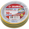 Изолента ЗУБР "МАСТЕР" желто-зеленая, ПВХ, не поддерживающая горение, 6000 В, 15мм х 10м 1233-6_z01 купить в Нижневартовске