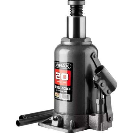 Домкрат гидравлический бутылочный, 20т, 230-430 мм, MIRAX 43260-20 43260-20 купить в Нижневартовске