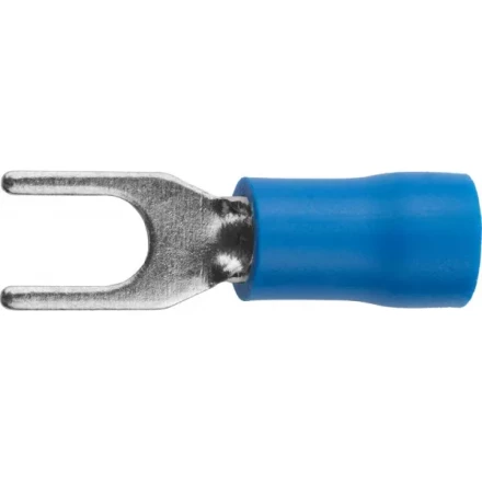 Наконечник СВЕТОЗАР для кабеля,изолированный,с вилкой,синий, вн. d 4,3мм,под болт 6мм,провод 1,5-2,5мм2, 27А,10шт 49420-25 купить в Нижневартовске