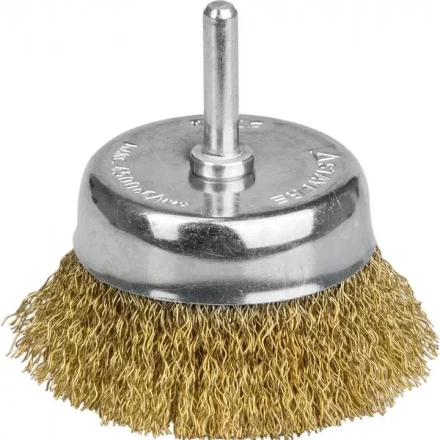 STAYER "PROFESSIONAL". Щетка чашечная для дрели, витая стальная латунированная проволока 0,3мм, 75мм 35117-075_z01 купить в Нижневартовске