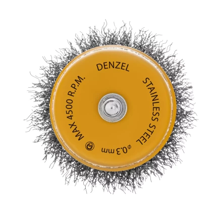 Щетка для дрели, 65 мм, Чашка, со шпилькой , нержавеющая витая проволока Denzel 744613 купить в Нижневартовске