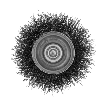 Щетка для дрели, 65 мм, Чашка, со шпилькой , нержавеющая витая проволока Denzel 744613 купить в Нижневартовске