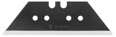 Лезвия ЗУБР "ЭКСПЕРТ", "ВОРОНЕНЫЕ", трапециевидные, улучшенная инструментальная сталь У12А, тип А24, в боксе, 10шт 09717-24-10 купить в Нижневартовске