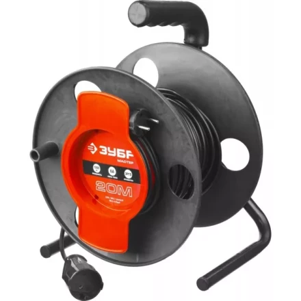 Удлинитель ЗУБР "МАСТЕР" на катушке, ПВС 2х0,75кв мм, 1 гнездо, макс мощн 1300Вт, 20м 55075-20 купить в Нижневартовске