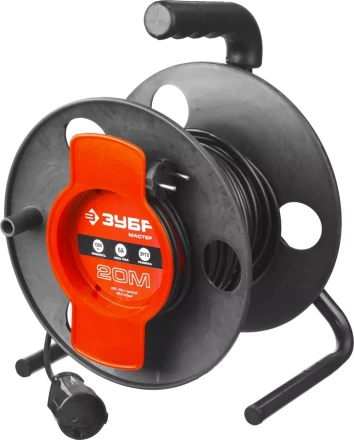 Удлинитель ЗУБР "МАСТЕР" на катушке, ПВС 2х0,75кв мм, 1 гнездо, макс мощн 1300Вт, 20м 55075-20 купить в Нижневартовске