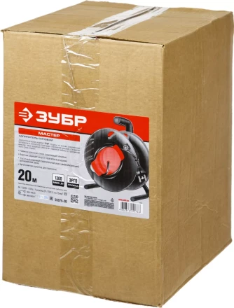 Удлинитель ЗУБР "МАСТЕР" на катушке, ПВС 2х0,75кв мм, 1 гнездо, макс мощн 1300Вт, 20м 55075-20 купить в Нижневартовске