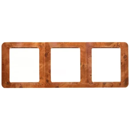 Панель СВЕТОЗАР "ГАММА" накладная, вертикальная, цвет орех, 3 гнезда SV-54149-N купить в Нижневартовске