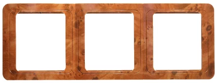 Панель СВЕТОЗАР "ГАММА" накладная, вертикальная, цвет орех, 3 гнезда SV-54149-N купить в Нижневартовске