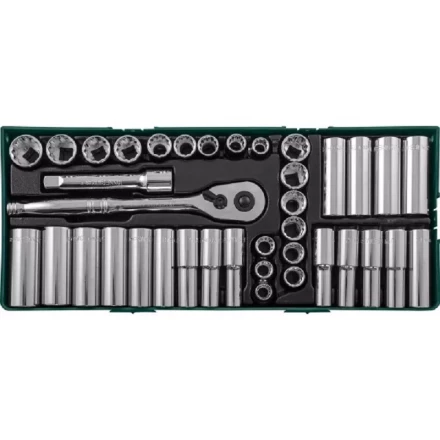 Набор головок торцевых стандарных 12гранных и глубоких 6гранных дюймовых 38предметов ложемент Jonnesway S05H4238SP 49080 купить в Нижневартовске