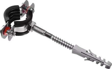 Хомут трубный с гайкой, оцинкованный, в комплекте с сантехнической шпилькой и дюбелем, 1/2&quot;, 1шт, ЗУБР Мастер 37866-20-24 37866-20-24_z01 купить в Нижневартовске