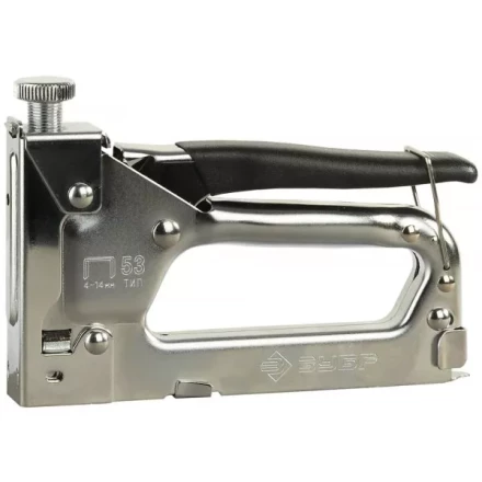 Пистолет ЗУБР скобозабивной металлический пружинный, регулируемый, тип 53, 4-14мм 4-31565 купить в Нижневартовске