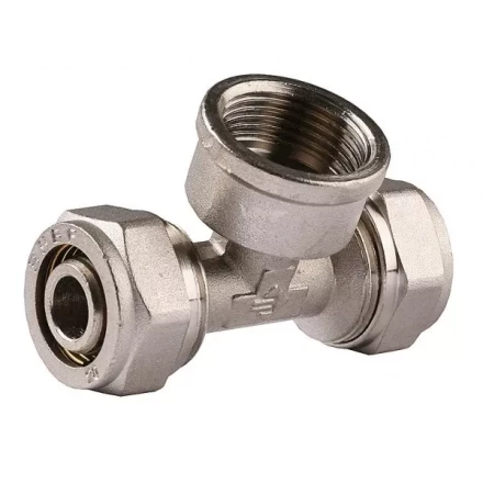 Тройник ЗУБР "ЭКСПЕРТ", никелированная латунь, ш/ш/ш, 1/2" 51251-1/2 купить в Нижневартовске