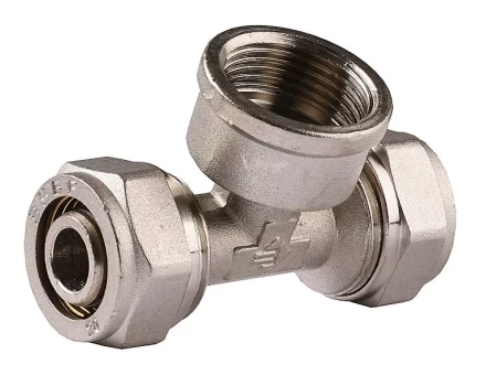 Тройник ЗУБР "ЭКСПЕРТ", никелированная латунь, ш/ш/ш, 1/2" 51251-1/2 купить в Нижневартовске