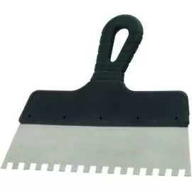 Шпатель из нержавеющей стали 150 мм зуб 6х6 мм пластмассовая ручка Россия 85115 купить в Нижневартовске