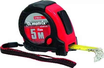 Рулетка Status magnet fixation 5 м х 19 мм обрезиненный корпус зацеп с магнитом  MATRIX 31023 купить в Нижневартовске