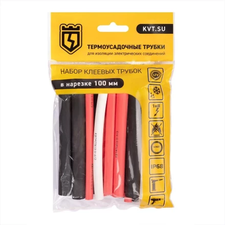 Набор цветных термоусадочных трубок КВТ Ультра Сил Мульти с коэффициентом усадки 3:1 (87314) купить в Нижневартовске