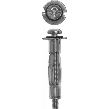 Анкер ЗУБР для пустотелых конструкций оцинкованный, с винтом PH2&amp;SL, М4х32х13мм, ТФ6, 4шт 4-302476-04-032 купить в Нижневартовске